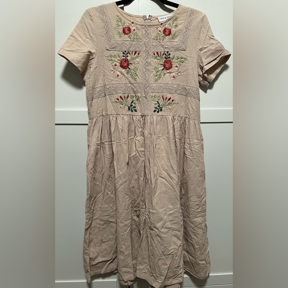 Piper & Scoot Embroidered Midi Dress